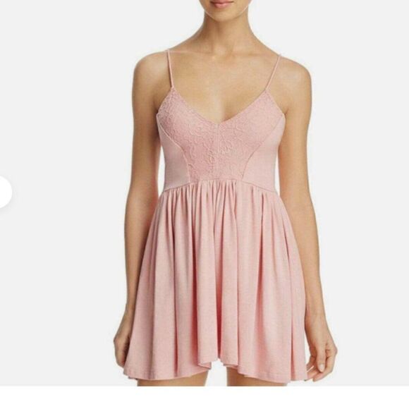 SAM EDELMAN Flowy Lacy Romper Pink Size Medium - Picture 1 of 9